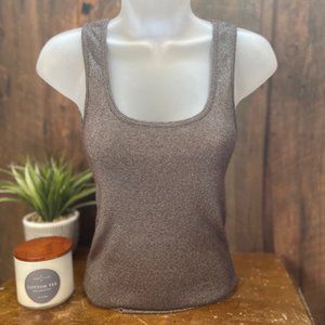 Michael Stars Brown/Silver Shimmer Tank Top - One Size